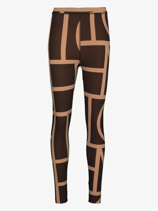 Brown High Waist Monogram Leggings