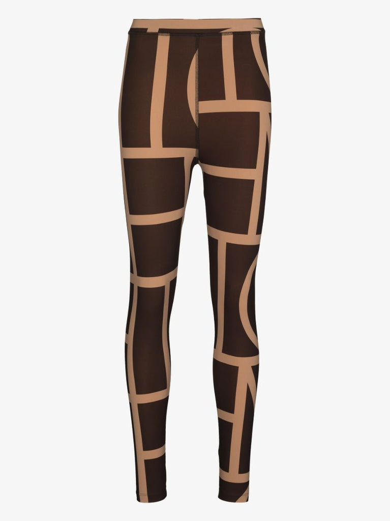 Brown High Waist Monogram Leggings