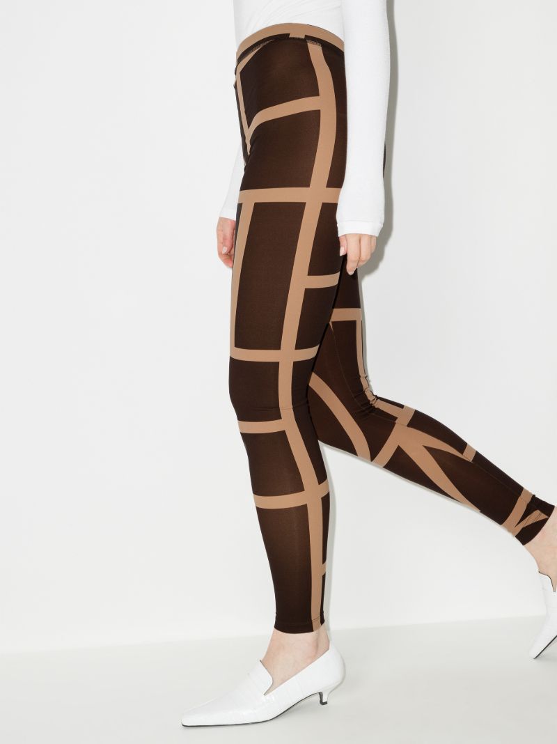 Brown High Waist Monogram Leggings