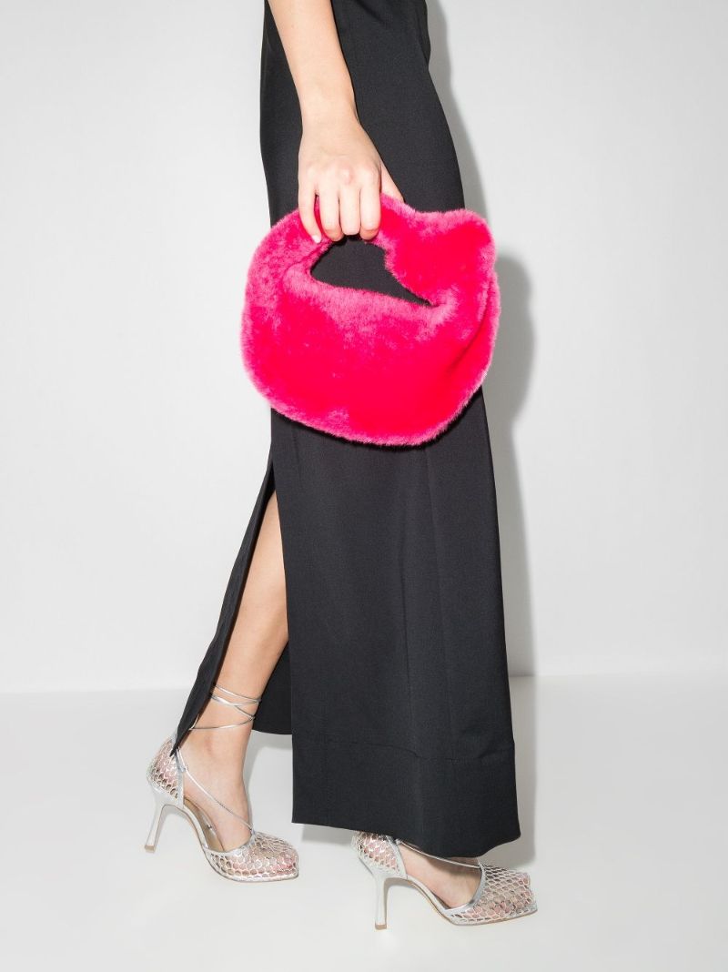 Pink the Mini Jodie Shearling Clutch Bag