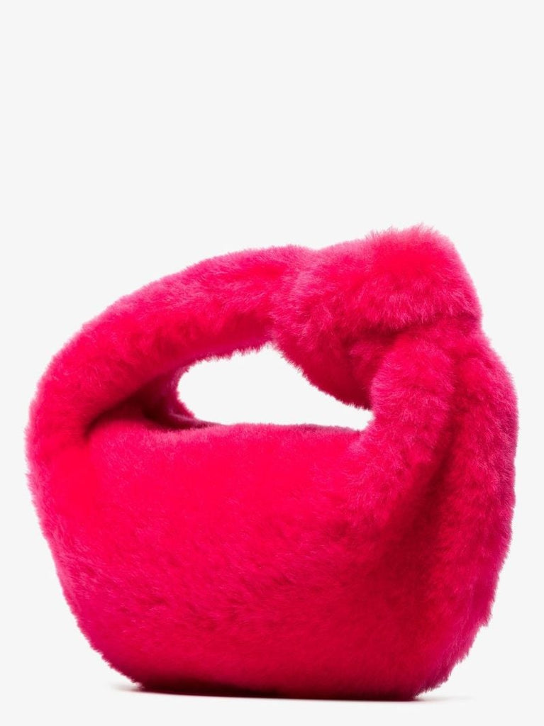 Pink the Mini Jodie Shearling Clutch Bag