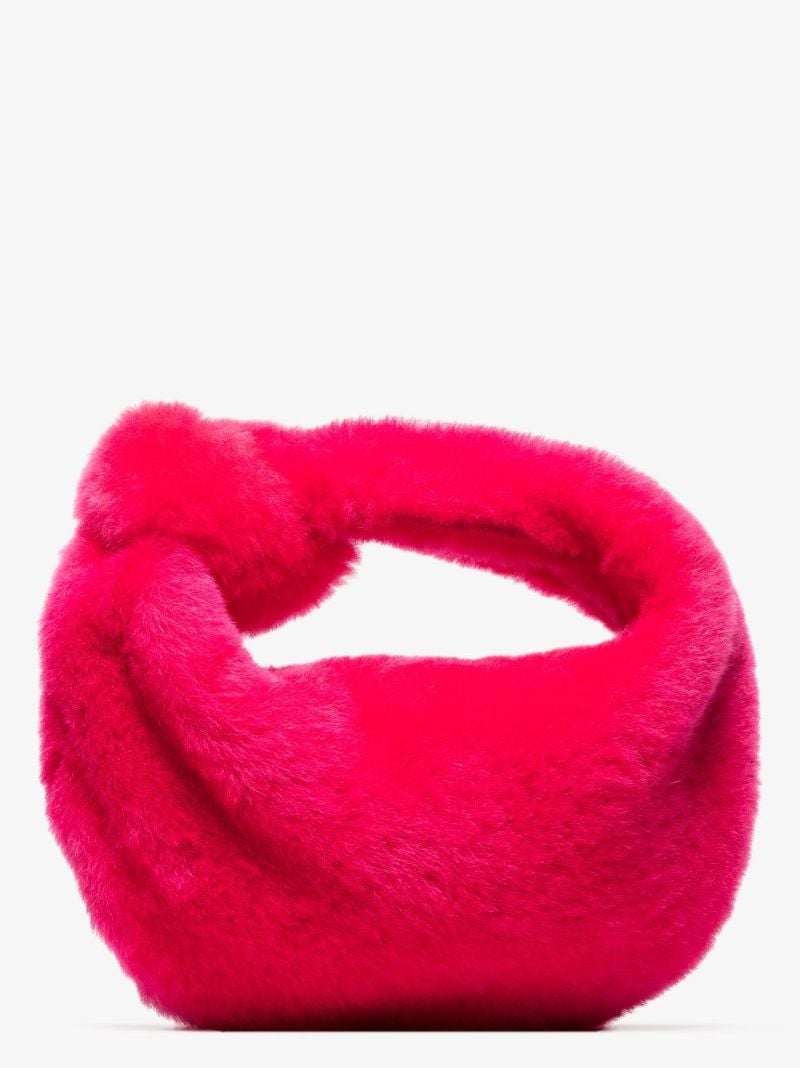 Pink the Mini Jodie Shearling Clutch Bag