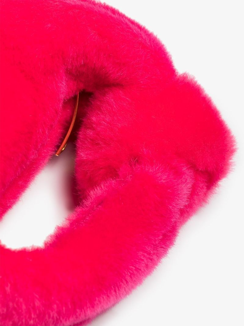 Pink the Mini Jodie Shearling Clutch Bag