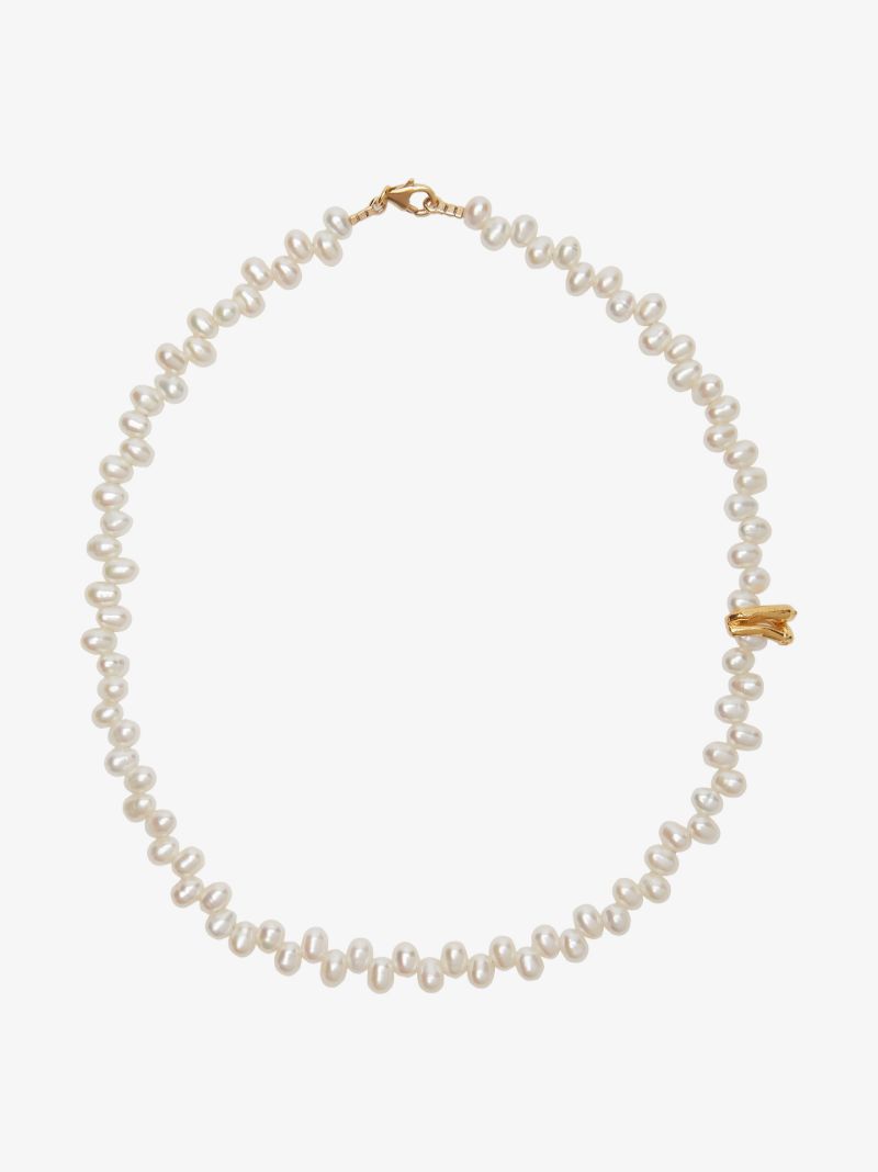 Gold-plated the Calliope Pearl Choker Necklace