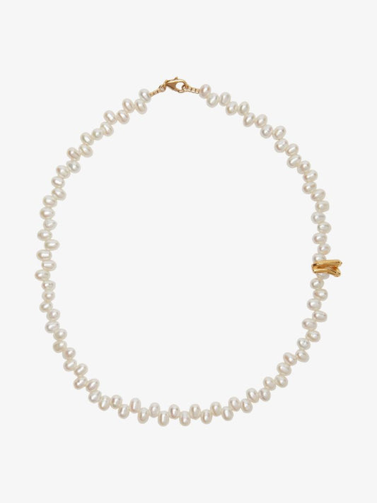 Gold-plated the Calliope Pearl Choker Necklace