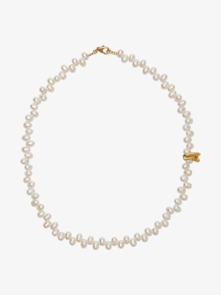 Gold-plated the Calliope Pearl Choker Necklace
