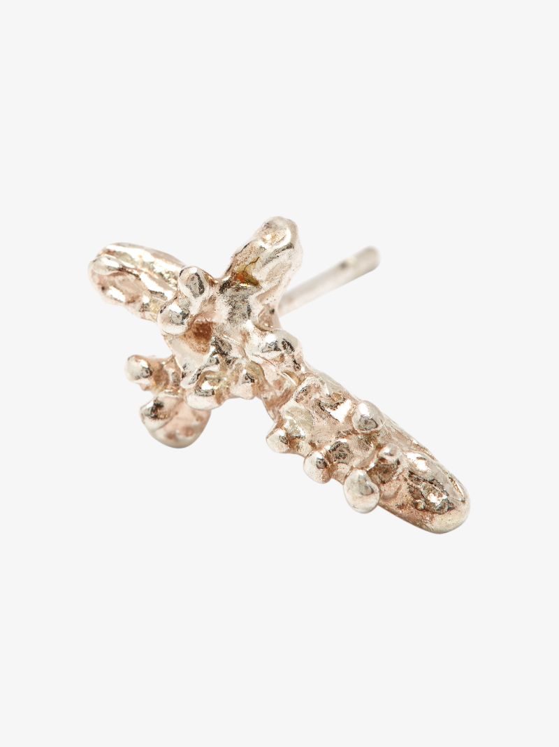Sterling Silver the Gilded Dagger Stud Earring