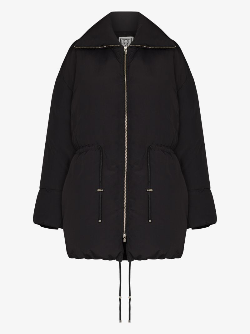 Drawstring Waist Padded Coat