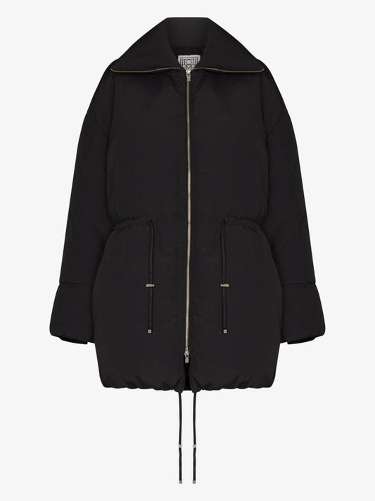 Drawstring Waist Padded Coat