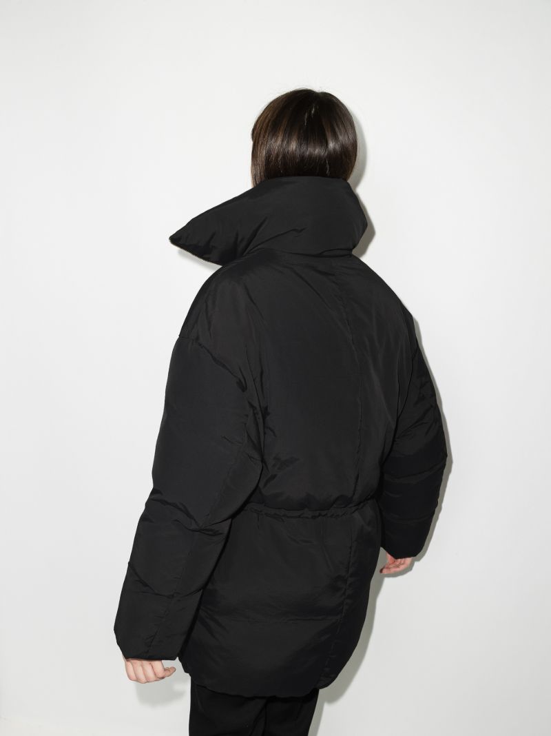 Drawstring Waist Padded Coat