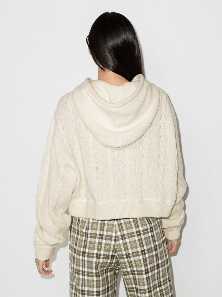Cable Knit Zip-up Hoodie