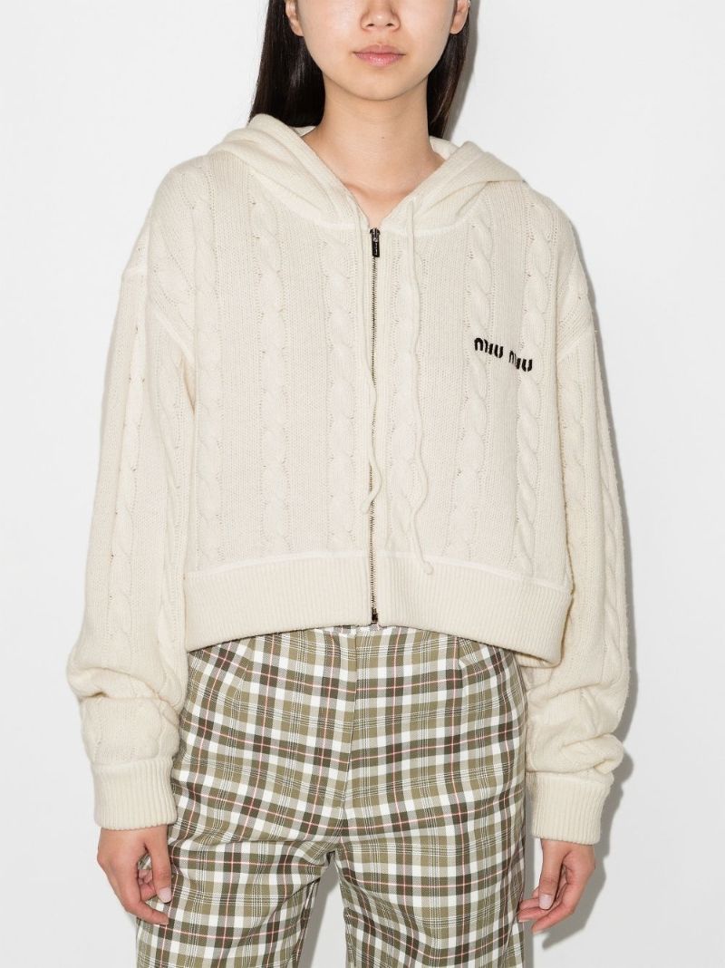 Cable Knit Zip-up Hoodie