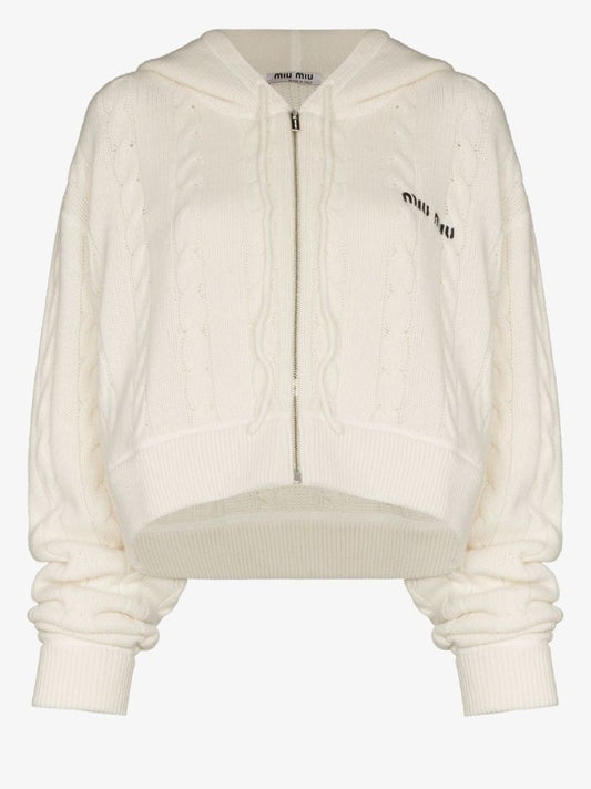 Cable Knit Zip-up Hoodie