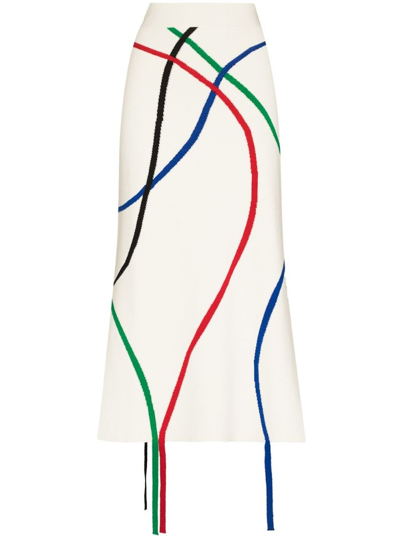 Graphic Intarsia Wool Skirt