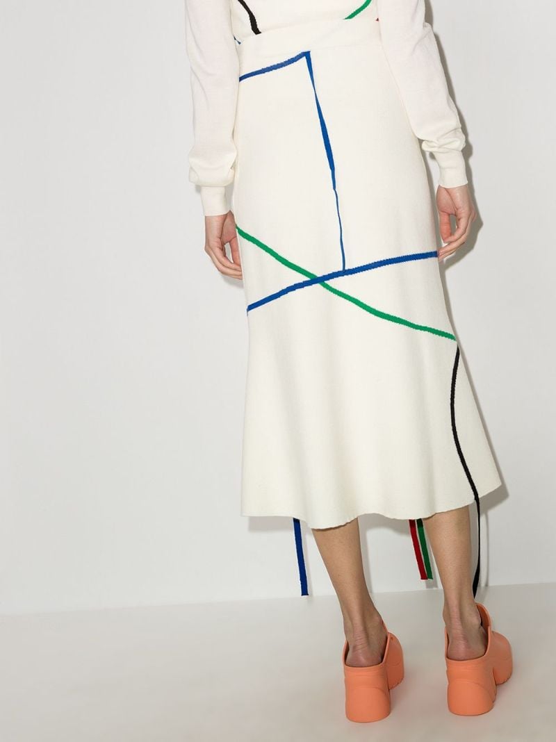 Graphic Intarsia Wool Skirt