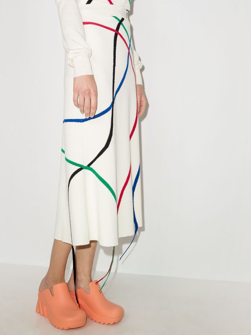 Graphic Intarsia Wool Skirt