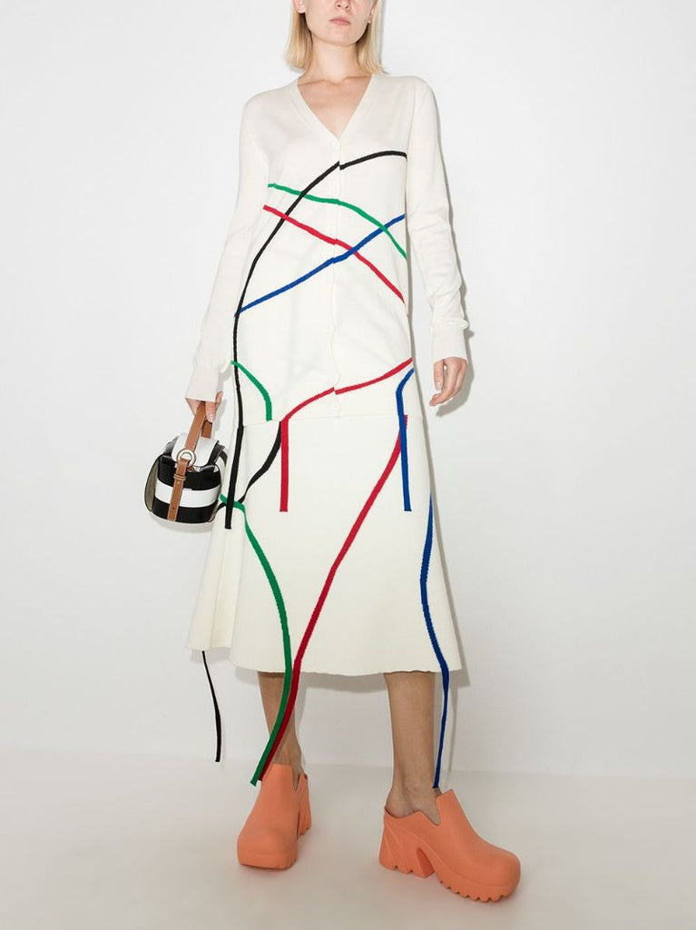Graphic Intarsia Wool Skirt
