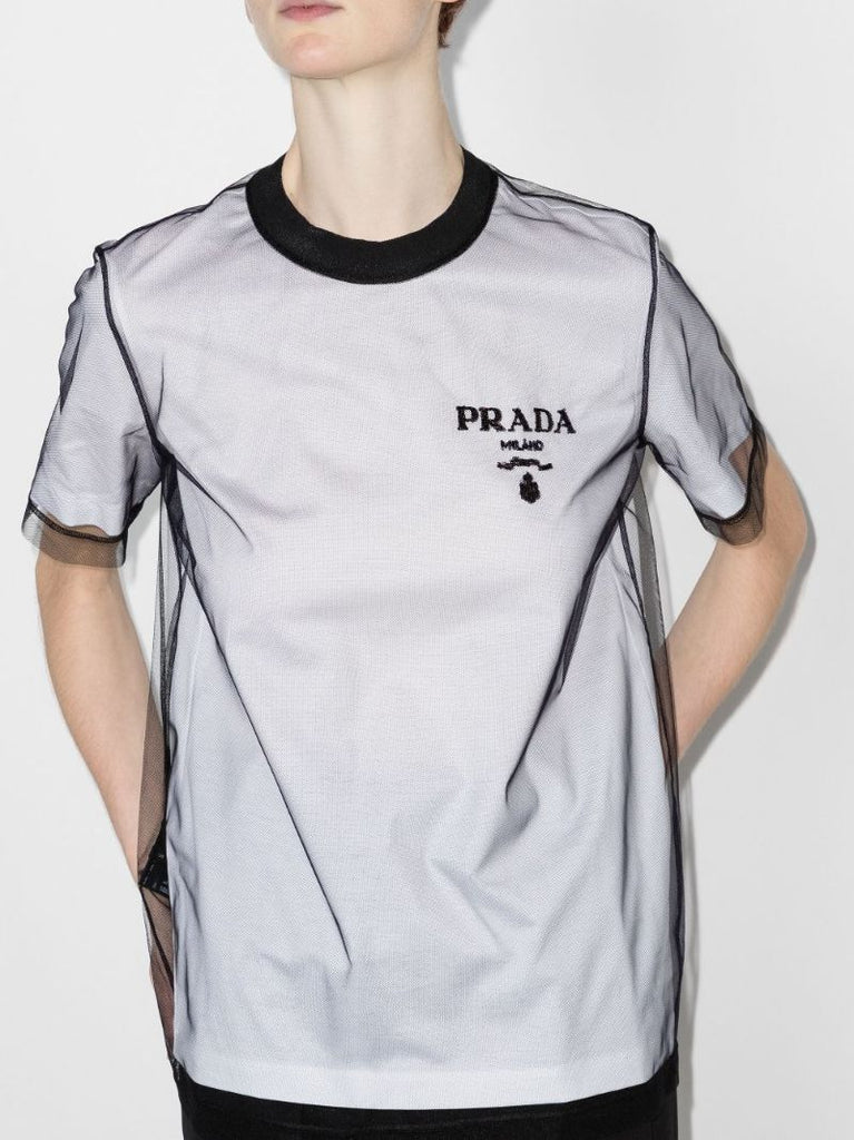 Tulle Overlay Logo T-shirt