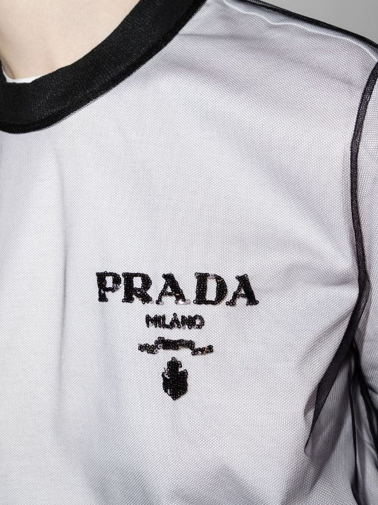 Tulle Overlay Logo T-shirt