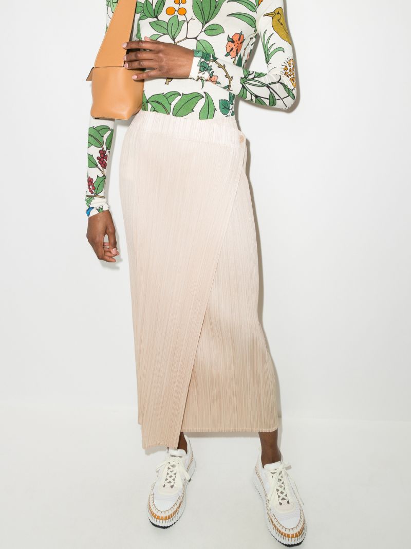 PlissÃ_x0083_Â© Wrap Midi Skirt