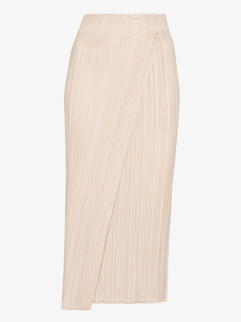 PlissÃ_x0083_Â© Wrap Midi Skirt