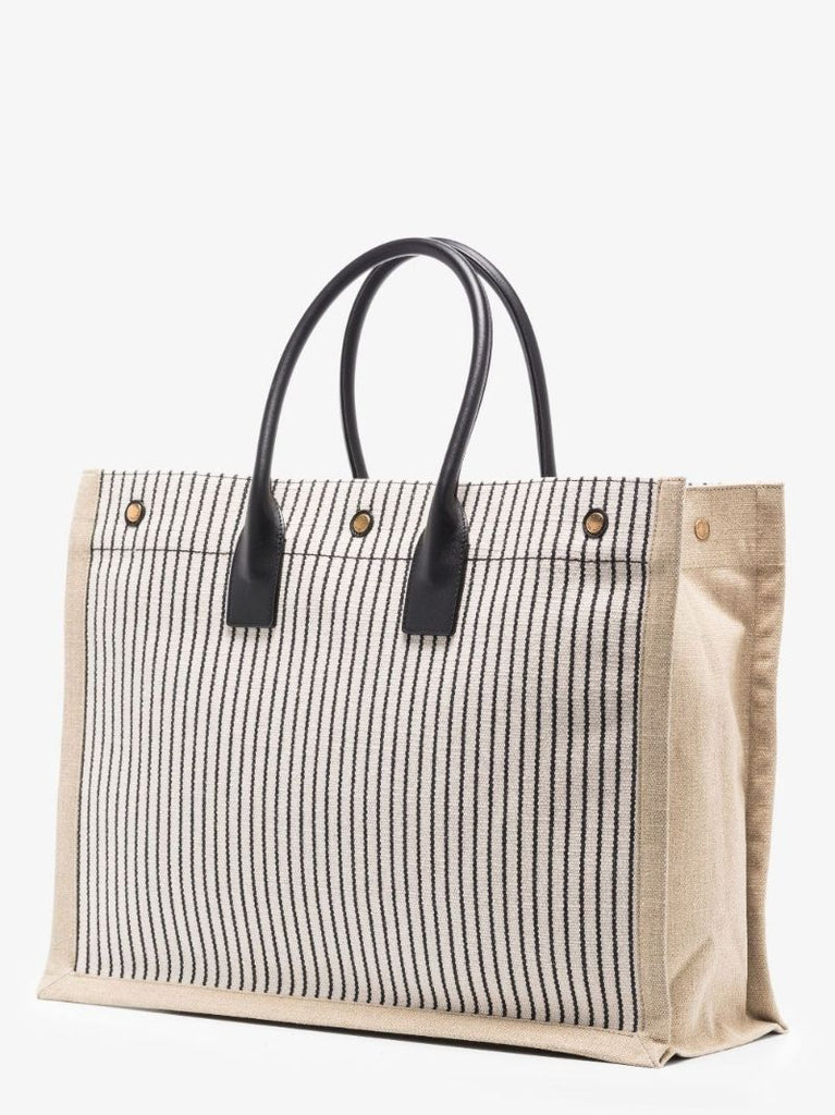 Neutral Rive Gauche Canvas Tote Bag