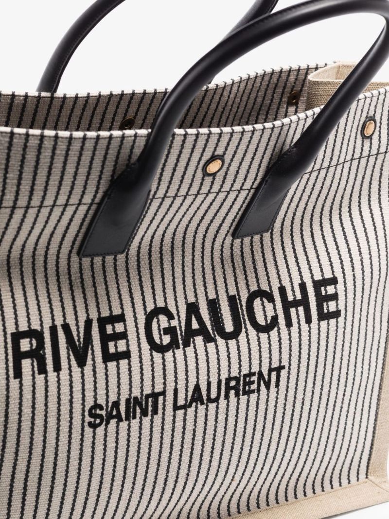 Neutral Rive Gauche Canvas Tote Bag