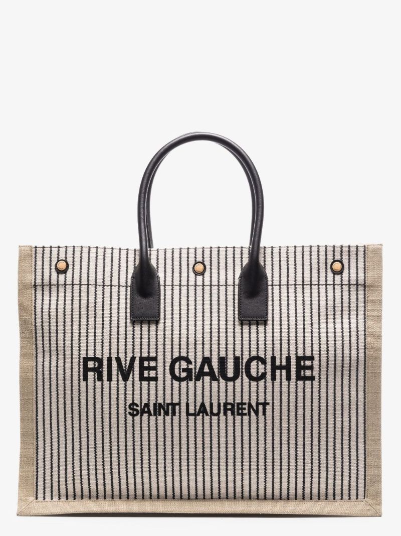 Neutral Rive Gauche Canvas Tote Bag