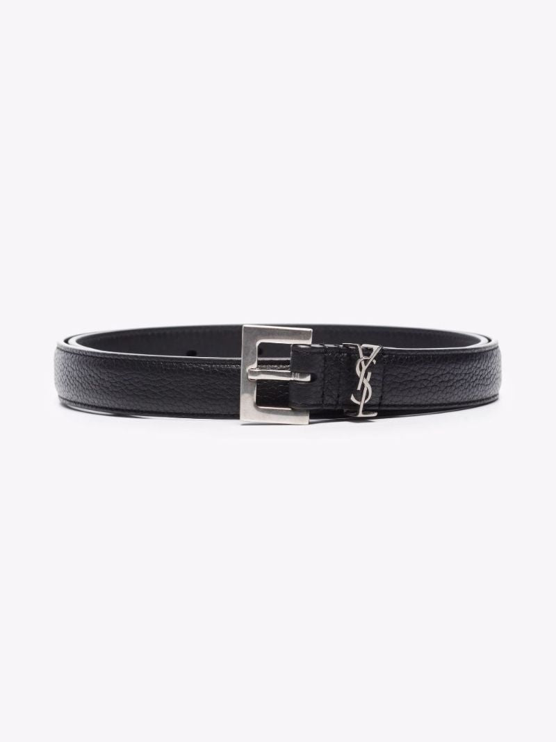 Black Monogram Leather Belt