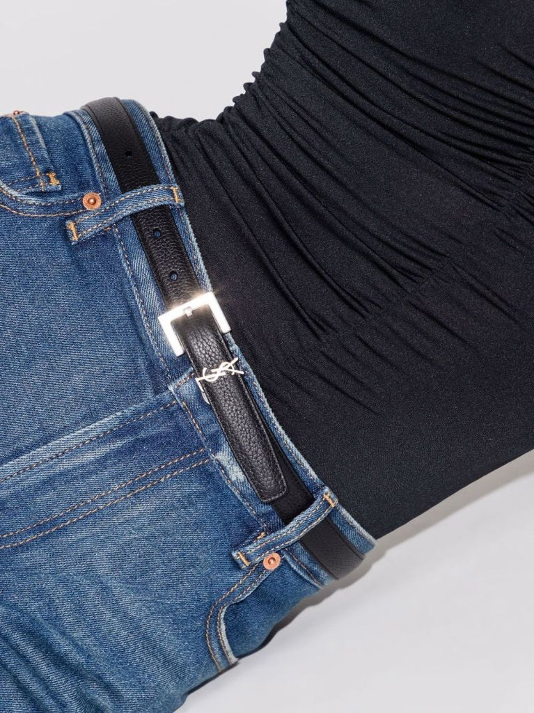 Black Monogram Leather Belt