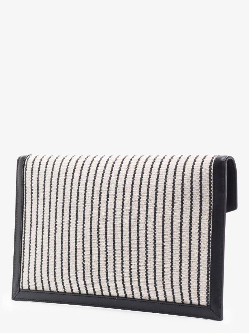 Neutral Uptown Striped Clutch Bag