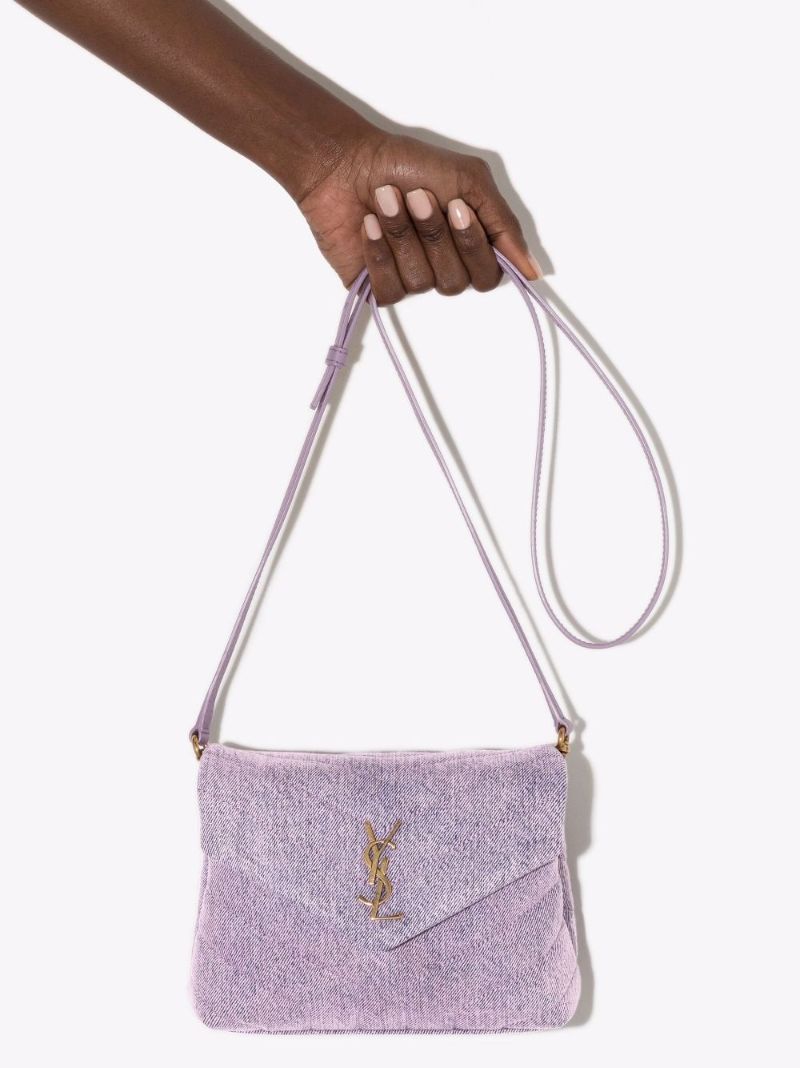 Purple Loulou Toy Denim Shoulder Bag