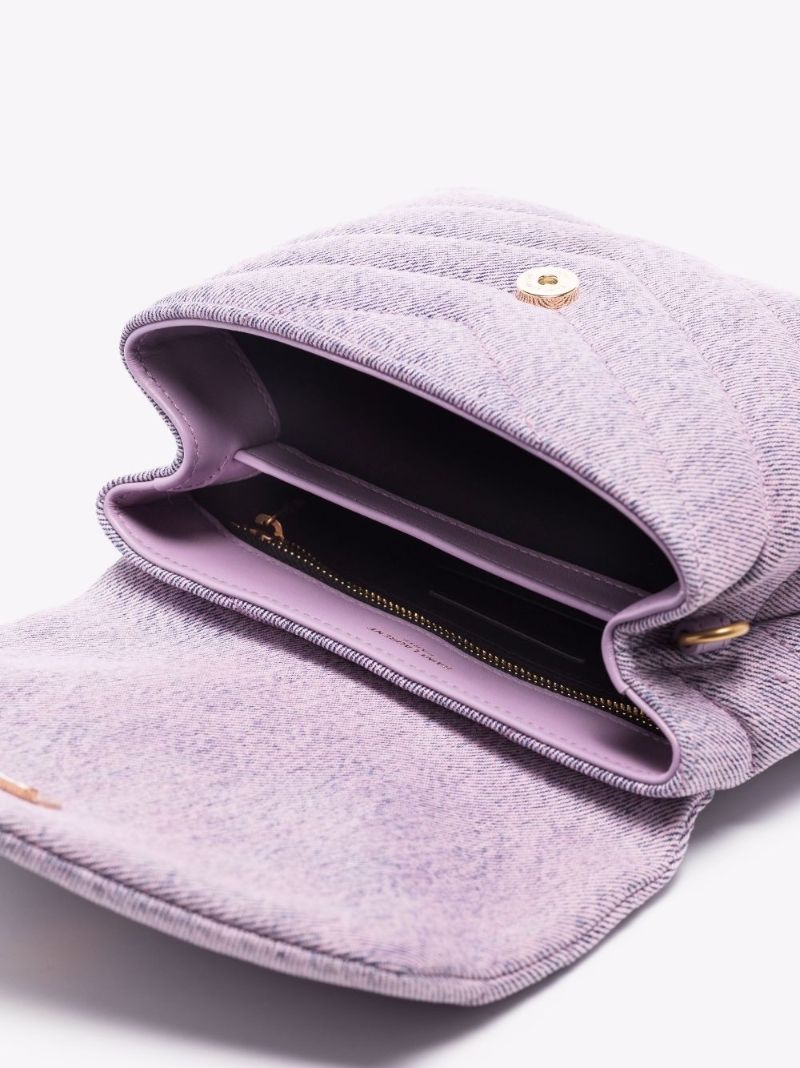 Purple Loulou Toy Denim Shoulder Bag