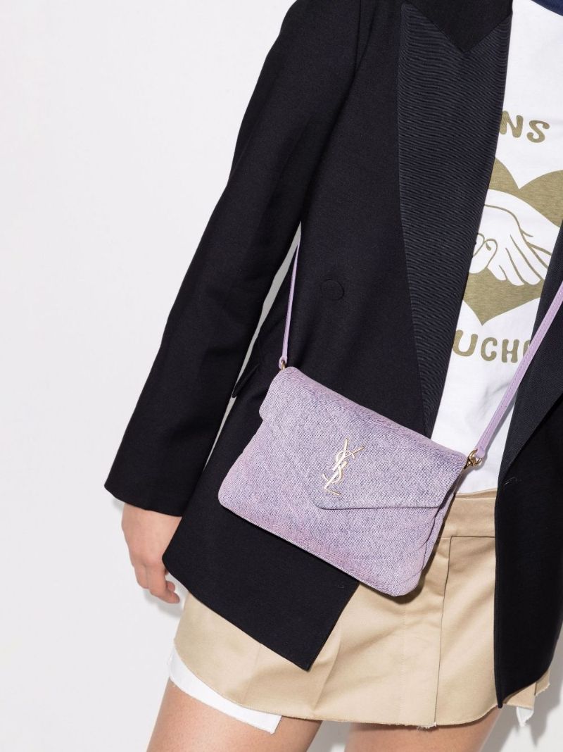 Purple Loulou Toy Denim Shoulder Bag