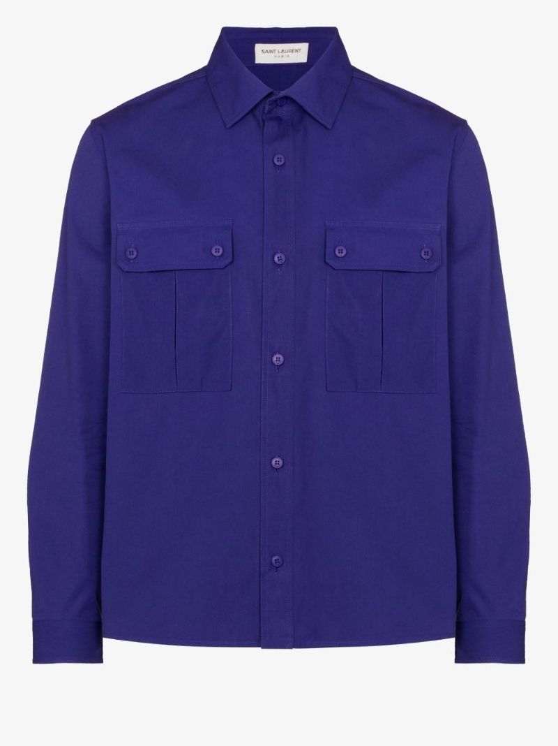 Purple Cotton Shirt Jacket