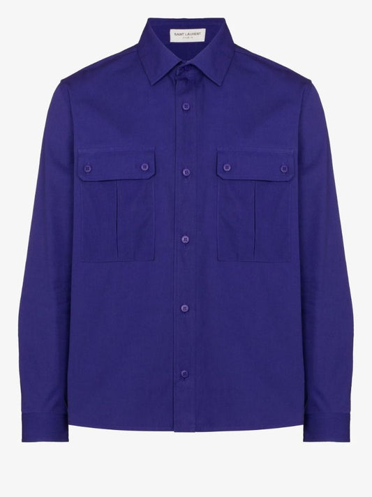 Purple Cotton Shirt Jacket