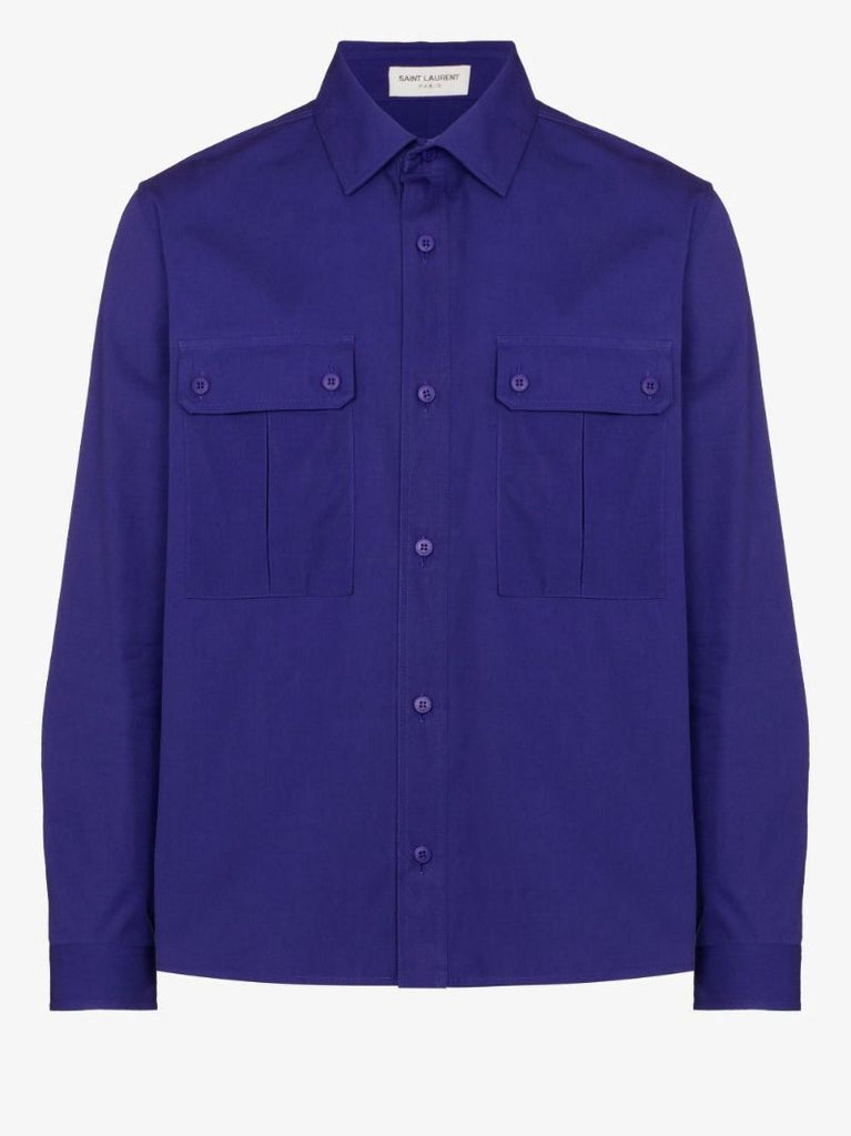 Purple Cotton Shirt Jacket