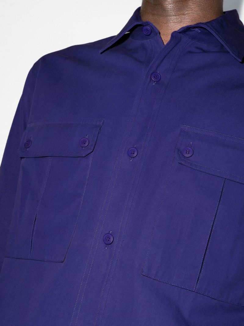 Purple Cotton Shirt Jacket