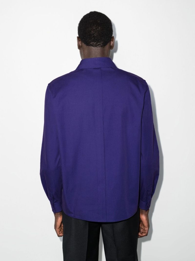 Purple Cotton Shirt Jacket