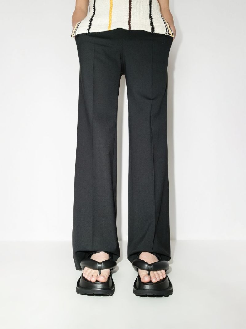 Black Flatform Leather Sandals