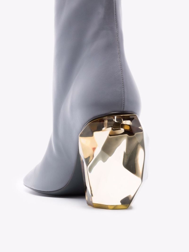 Grey 90 Knee-high Leather Boots