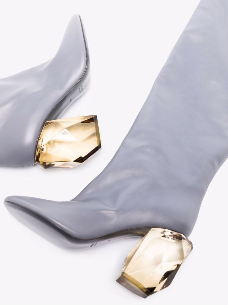 Grey 90 Knee-high Leather Boots