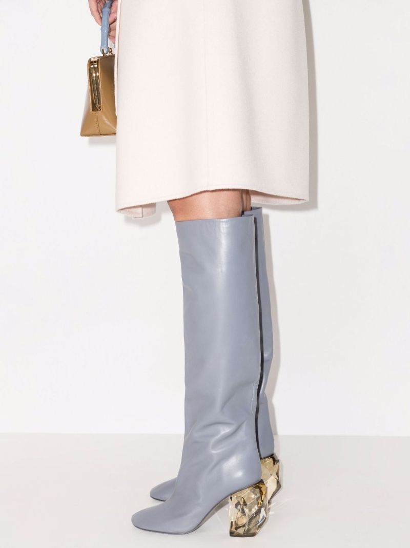 Grey 90 Knee-high Leather Boots