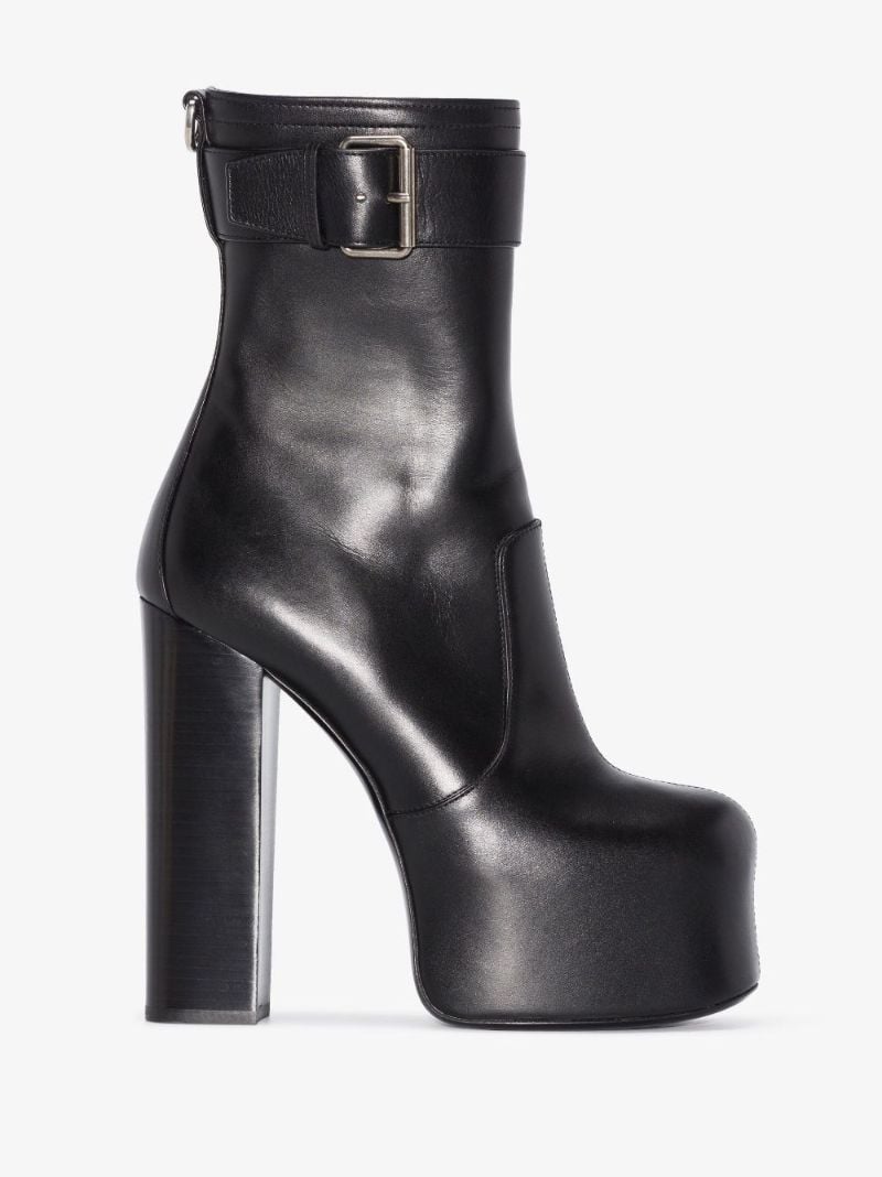 Black Mina 95 Leather Ankle Boots