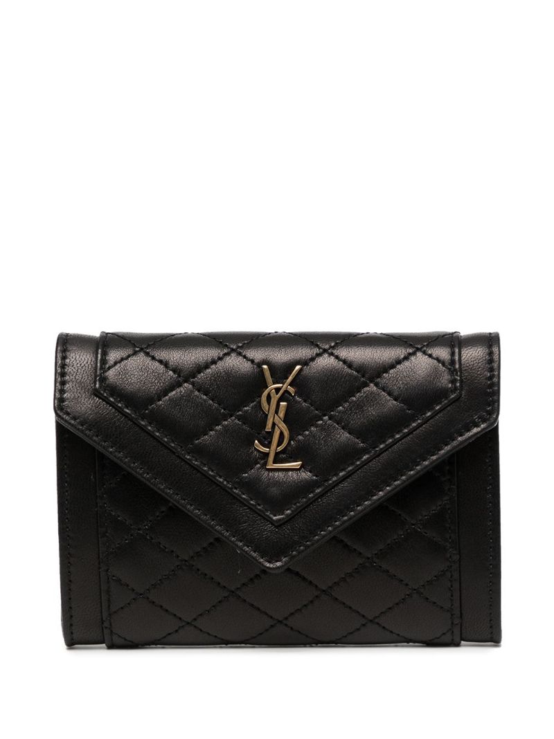 Black Gaby Small Leather Envelope Wallet