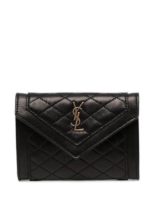 Black Gaby Small Leather Envelope Wallet