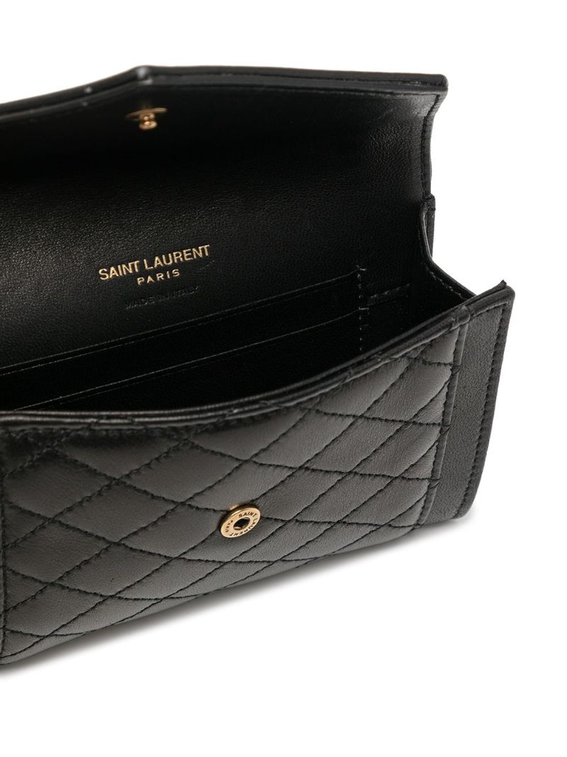 Black Gaby Small Leather Envelope Wallet
