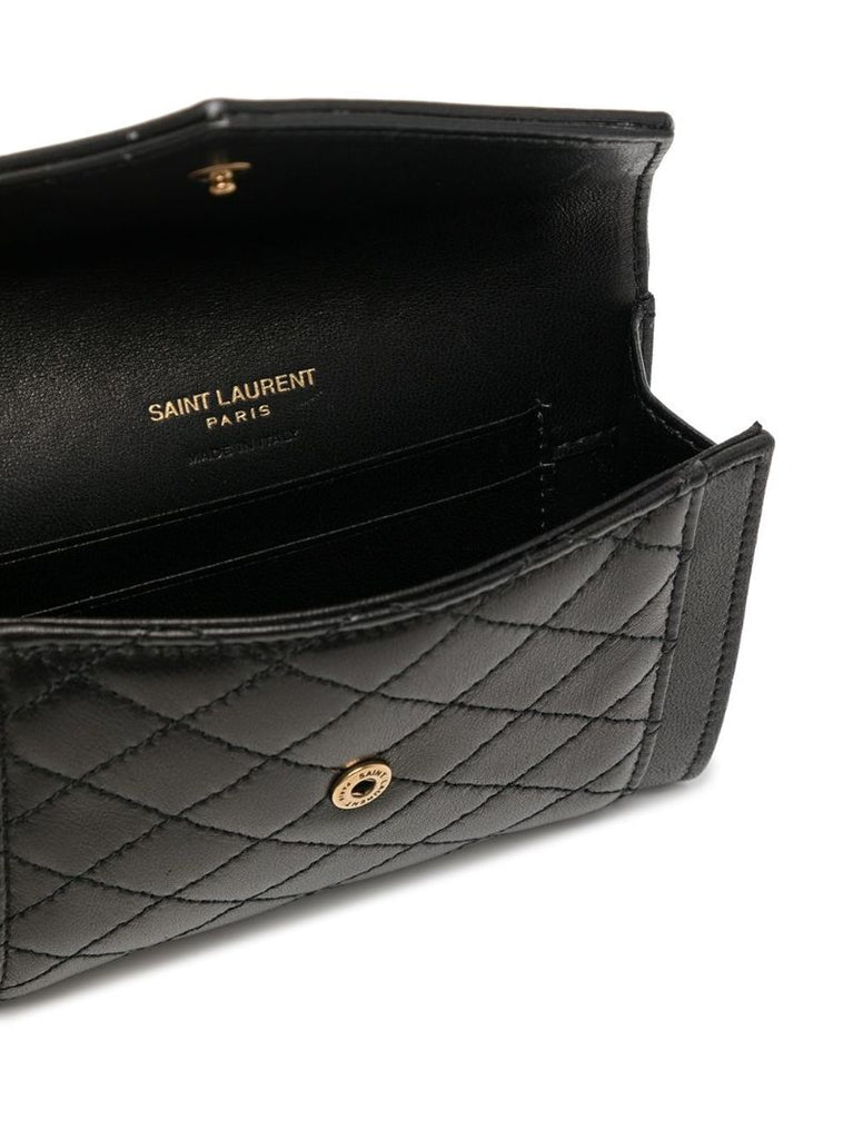 Black Gaby Small Leather Envelope Wallet