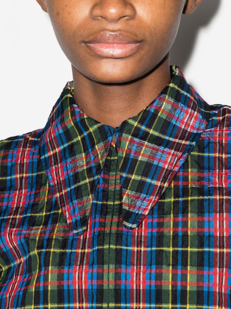 Checked Seersucker Mini Dress