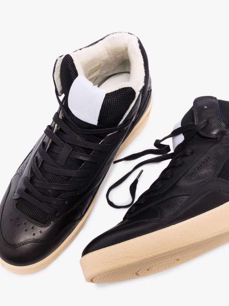 Black Basket High Top Leather Sneakers